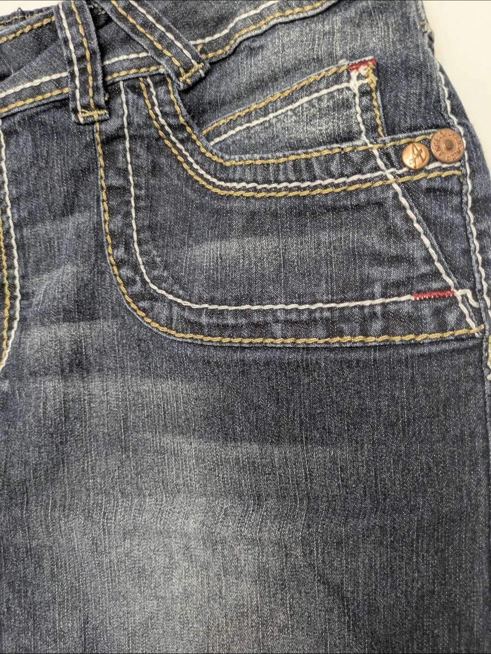 Angels Dark Blue Washed Denim Shorts - Picture 2 of 8
